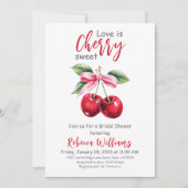 コケットラブズさくらんぼスウィートボウブライダルシャワー 招待状 (正面)