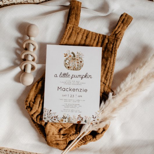 コケットリトルカボチャフローラベビーシャワー 招待状