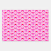 コケットリボンパターンレッドピンクブラック名門私立校風のy2k ラッピングペーパーシート (正面2)