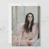 コケットリボン卒業モノグラムクレスト 招待状 (正面)