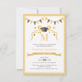 コケットリボン卒業モノグラムクレスト 招待状