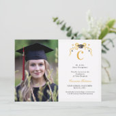 コケットリボン卒業モノグラムクレスト 招待状 (スタンド正面)