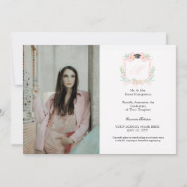 コケットリボン卒業モノグラムクレスト 招待状