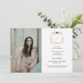 コケットリボン卒業モノグラムクレスト 招待状 (スタンド正面)