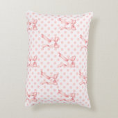 コケットルームデコールピンクボウズ&水玉模様 アクセントクッション (裏面(縦))