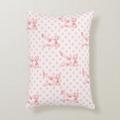 コケットルームデコールピンクボウズ&水玉模様 アクセントクッション (正面(垂直))