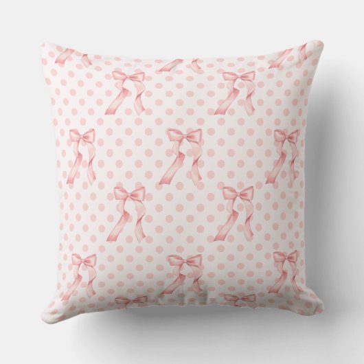 コケットルームデコールピンクボウズ&水玉模様 クッション (裏面)