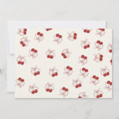 コケットレッドさくらんぼ第1誕生日写真 招待状 (裏面)