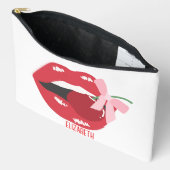 コケットレッドリップピンクリボンボウ アクセサリーポーチ (見開き)