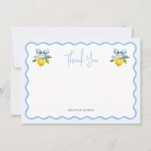 コケットレモンウェーイタリアンブ赤ちゃんシャワー サンキューカード (正面)