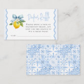 コケットレモンベビーシャワーウェーブおむつラッフル エンクロージャーカード (正面/裏面)