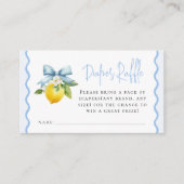 コケットレモンベビーシャワーウェーブおむつラッフル エンクロージャーカード (正面)