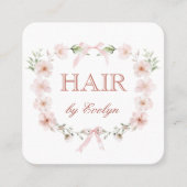 コケットワイルドフラワーフレームヘアビジネスカード スクエア名刺 (正面)
