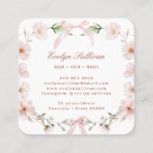 コケットワイルドフラワーフレームヘアビジネスカード スクエア名刺 (裏面)