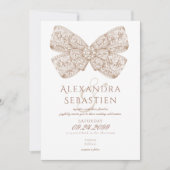 コケットヴィンテージダイアモンズボウモチャムース結婚ズ 招待状 (正面)