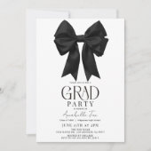 コケットヴィンテージブラックボウリボン卒業パーティー 招待状 (正面)