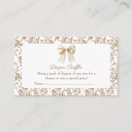 コケット中華料理ベビーシャワーおむつラッフル エンクロージャーカード (正面)