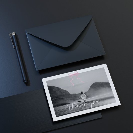 コケット卒業ピンクリボンサンキューカード ノートカード