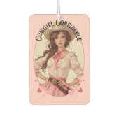 コケット女性のカーボーイウェスタンファッションポートレート カーエアーフレッシュナー (正面)