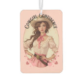 コケット女性のカーボーイウェスタンファッションポートレート カーエアーフレッシュナー (裏面)