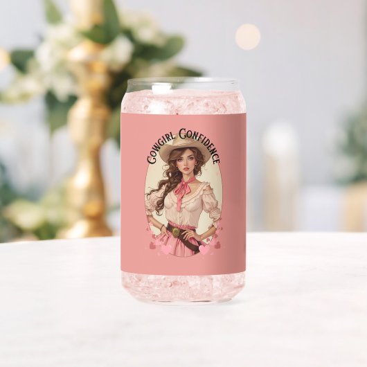 コケット女性のカーボーイウェスタンファッションポートレート ガラス缶 (インサイチュ (ウェディング))