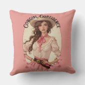 コケット女性のカーボーイウェスタンファッションポートレート クッション (裏面)