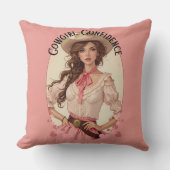コケット女性のカーボーイウェスタンファッションポートレート クッション (正面)