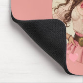 コケット女性のカーボーイウェスタンファッションポートレート マウスパッド (コーナー)