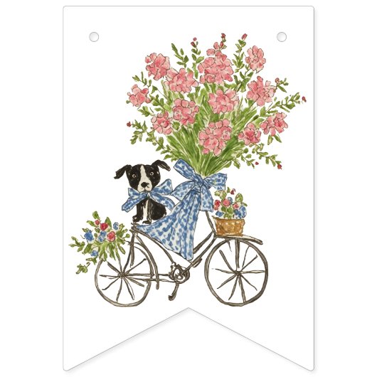 コケット子犬の誕生日パーティバンティングフラッグ バンティングフラッグ (第1の旗)