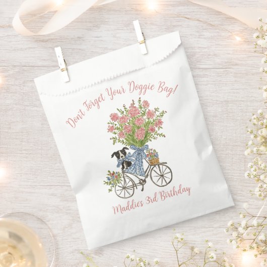コケット子犬の誕生日パーティーのバッグ フェイバーバッグ (クリップ留めされた状態)