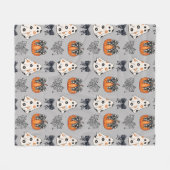 コケット幽霊カボチャ – かわいい不気味と フリースブランケット (正面(横))