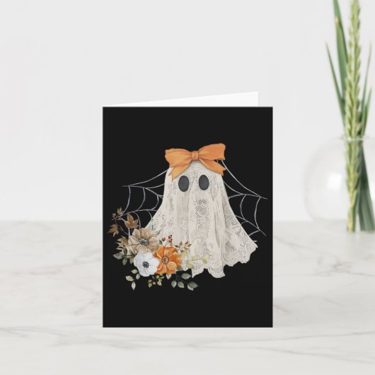 コケット幽霊ハロウィーンフラワー幽霊レース不気味 カード (正面)