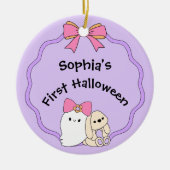 コケット幽霊ファーストハロウィンフォトオーナメント セラミックオーナメント (正面)