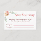 コケット弓と花模様はカードの数を推測 名刺 (正面)