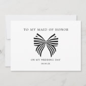 コケット弓に私のメイド・オブ・オーナー（花嫁付き添い人）結婚式の日写真 サンキューカード (正面)