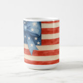 コケット弓アメリカ国旗の水の色7月4日 コーヒーマグカップ (中央)
