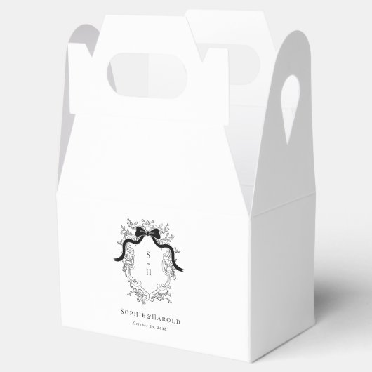 コケット弓クレストモノグラムフランスの名の結婚名前 フェイバーボックス (オープン)