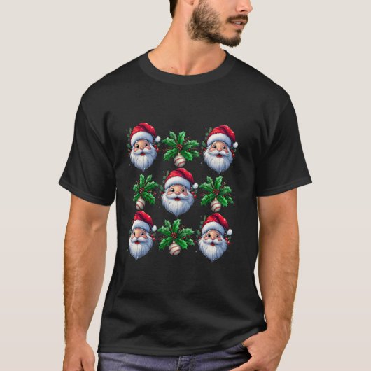 コケット弓サンタクロース陽気なクリスマス女性Xma Tシャツ (正面)