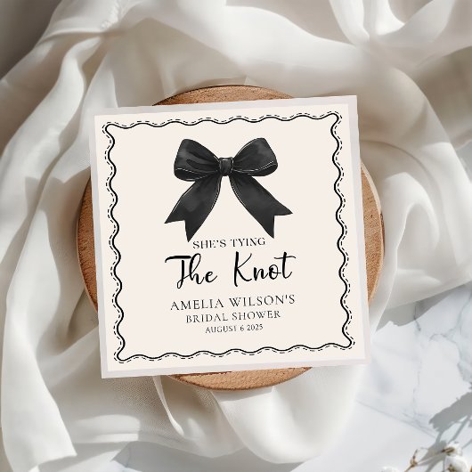 コケット弓シェズタイイングザノットブライダルシャワー スタンダードカクテルナプキン
