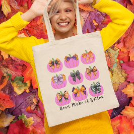 コケット弓スクエアトートバッグ付きピンクカボチャ トートバッグ