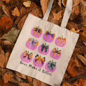 コケット弓スクエアトートバッグ付きピンクカボチャ トートバッグ