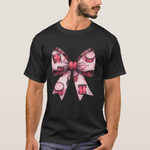 コケット弓ドラムドラムママパタンパタンピンクリボン Tシャツ