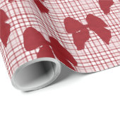 コケット弓パターンクリスマス ラッピングペーパー (ロールコーナー)