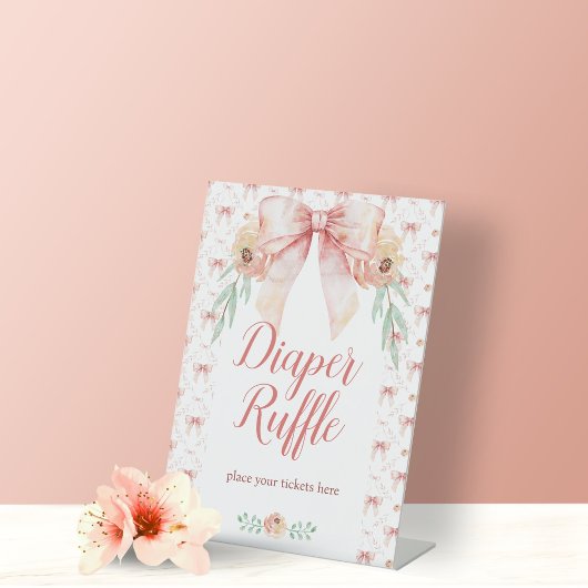 コケット弓フローラおむつラッフルサイン 台座サイン