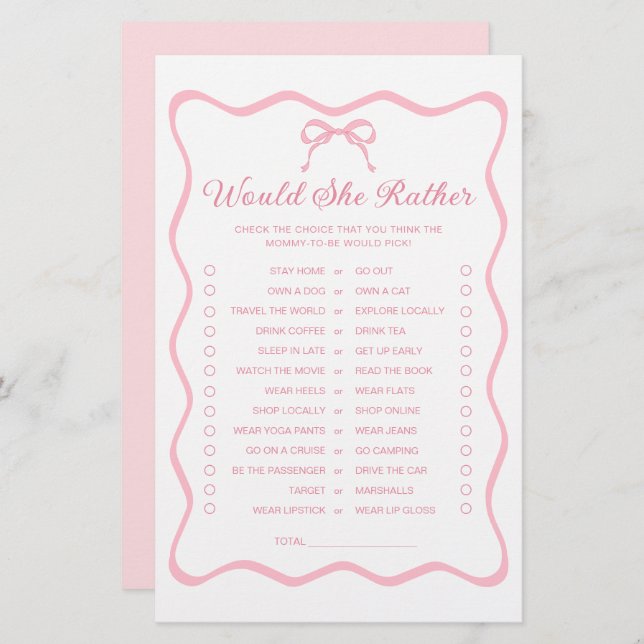 コケット弓ベビーシャワー彼女はむしろゲームだろう (正面/裏面)