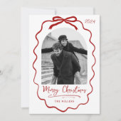 コケット弓ホリデーフォトカード、メリークリスマス シーズンカード (正面)