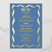 コケット弓レトロ結婚のフォイル実在メニューカード 箔招待状 (正面)