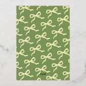 コケット弓レトロ結婚のフォイル実在メニューカード 箔招待状 (裏面)