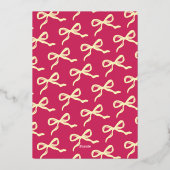 コケット弓レトロ結婚のフォイル実在メニューカード 箔招待状 (裏面)