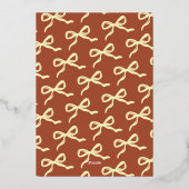 コケット弓レトロ結婚の座席図フォイルカード 箔招待状 (裏面)